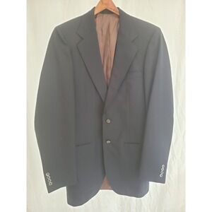 VTG 1985 Richard Bennett Tailored To Measure Wool Blazer Mens Navy Made In USA